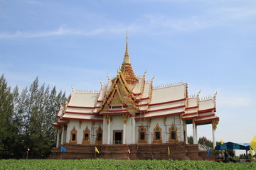 Fototapeta premium Mondop at Wat Non Kum, Amphoe Sikhio, Nakhon Ratchasima
