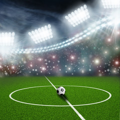 soccer field center and ball