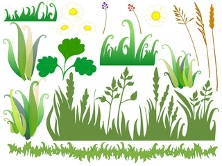 Cartoon plants and flowers