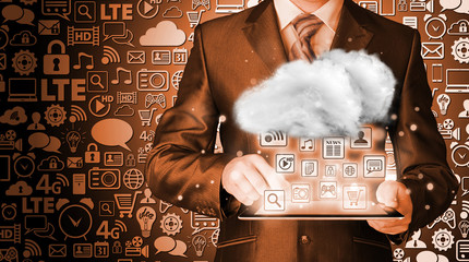 Cloud computing, technology connectivity concept