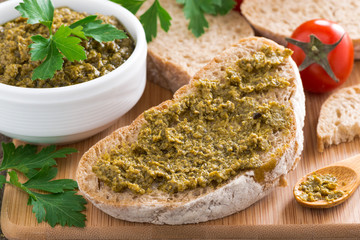 Italian appetizer - ciabatta with pesto