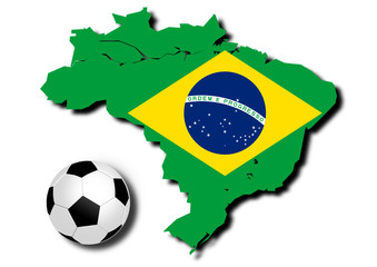 football With Flag of Brazil.- vector file