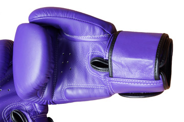 Pair of Purple Leather Boxing Glove Isolated on White Background