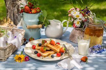Summer breakfast in the garden