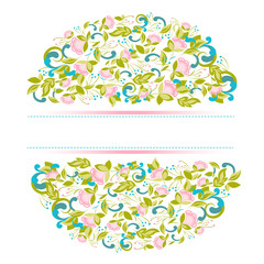 Invitation  with abstract floral background