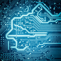 blue circuit board texture closeup