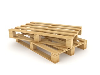 Wooden pallets.