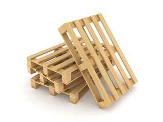 Wooden pallets.