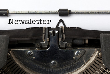 Newsletter written on vintage typewriter