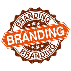 Obraz premium Branding grungy stamp isolated on white background