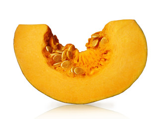 Pumpkin slice on white background