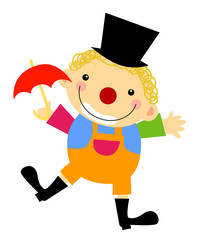 Clown with umbrella
