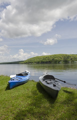 Two Kayaks on Shoreline