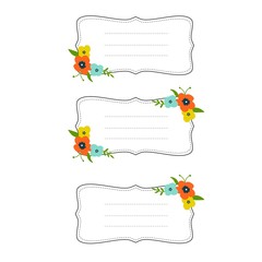 vector invitation cards with flowers