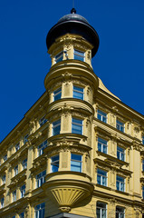 Fototapeta na wymiar The corner of a historic building in Brno.