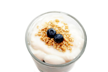 Healthy Yogurt with Blueberries and Organic Granola