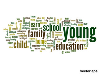 Vector conceptual  education word cloud