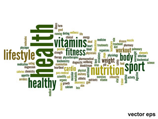 Vector conceptual health word cloud