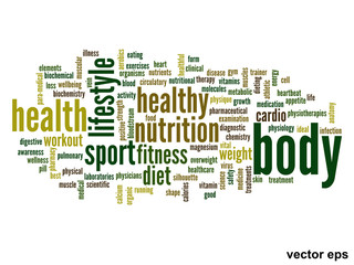 Fototapeta premium Vector conceptual health word cloud