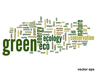 Vector conceptual ecology word cloud