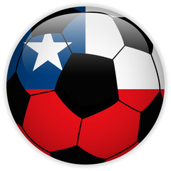 Obraz premium Chile Flag with Soccer Ball Background