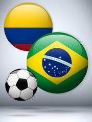 Brazil versus Colombia Flag Soccer Game