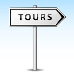 Panneau direction Tours