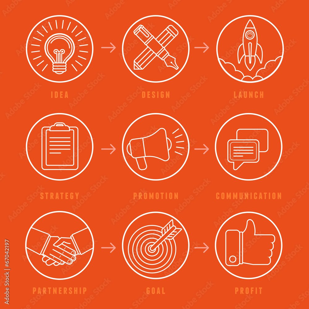 Poster vector creative idea concept in outline style