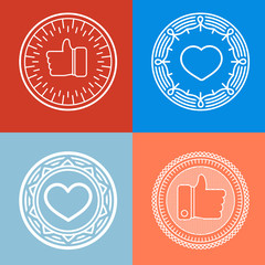 Vector like label in outline style