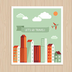 Obraz premium Vector city illustration in flat simple style
