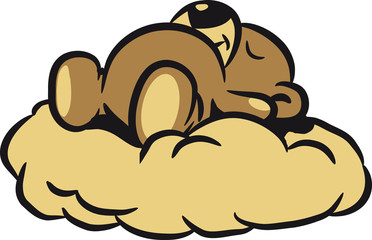Teddybär träumt schlafen Wolke