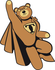 Fototapeta premium Teddybär super held fliegen