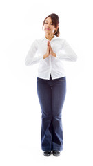 Indian young woman praying