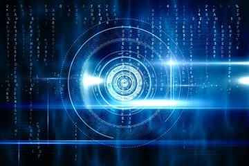 Blue technology design with circle