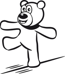 Teddybär Seiltanz balancieren