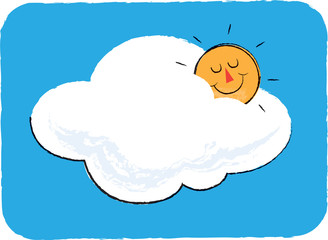 Sun and Cloud Children's Illustration