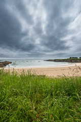 Beach by stormy weather