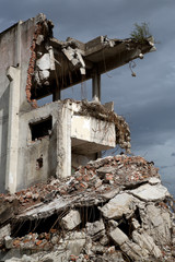 Remains from the demolition of old derelict buildings