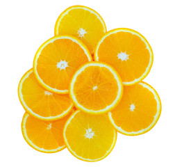 slice of orange fruit isolated