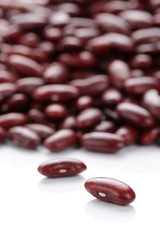 red kidney beans isolated on white background