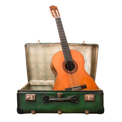 Naklejka premium chitarra in valigia