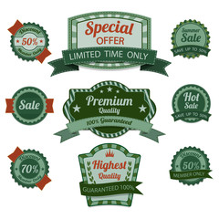 Vintage premium quality labels set.