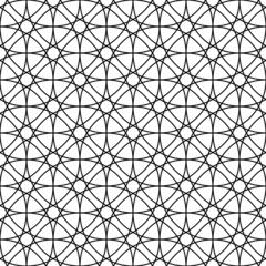 Black and white geometric circle seamless pattern