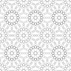 Black and white geometric circle seamless pattern