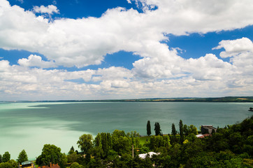 View of Balaton lake from Tihany abbey - Hungary