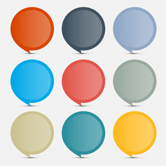 Colorful Empty Circle Stickers - Labels Set on Grey Background