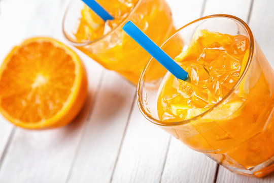 Two Glasses Of Orange Juices