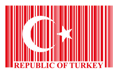 Fototapeta na wymiar Turkish barcode flag, vector