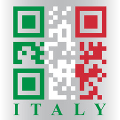 Italian QR code flag, vector