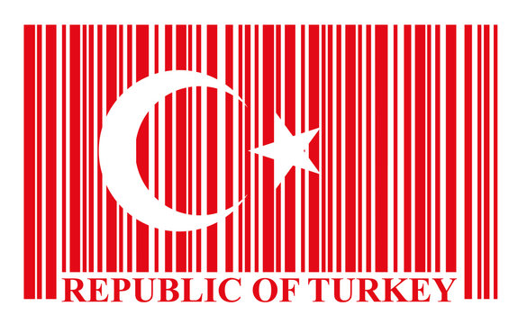 Turkish barcode flag, vector